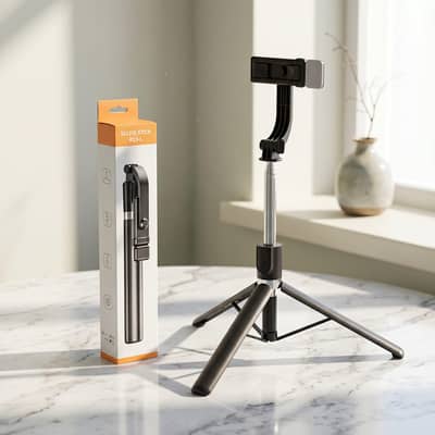 Bluetooth Connected Selfie Stick With Tripod Stand and Light