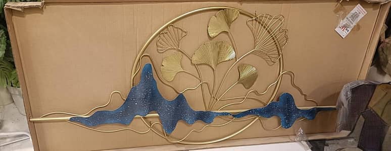 Luxury 5ft Metal Wall Art Decor | Golden Ginkgo Leaf Wall Hanging