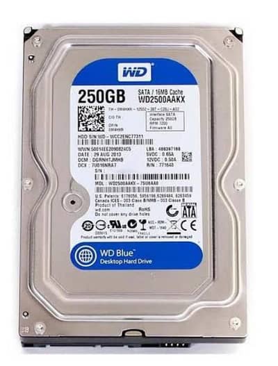 250 gb harddisk,can be exchanged with 8gb ddr3 ram