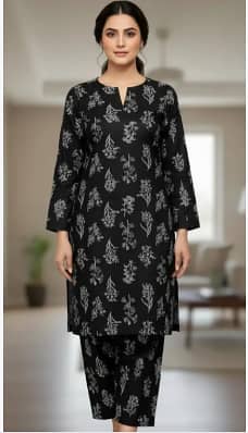 women unstitched 2 pc set