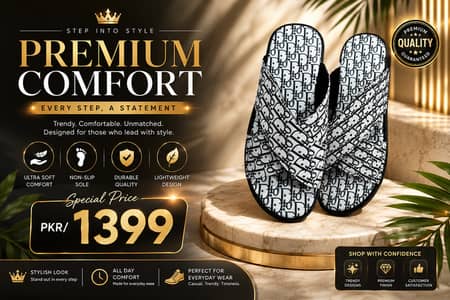 Urban Signature Comfort Slide | Men's Premium Monogram Open-Toe Casual