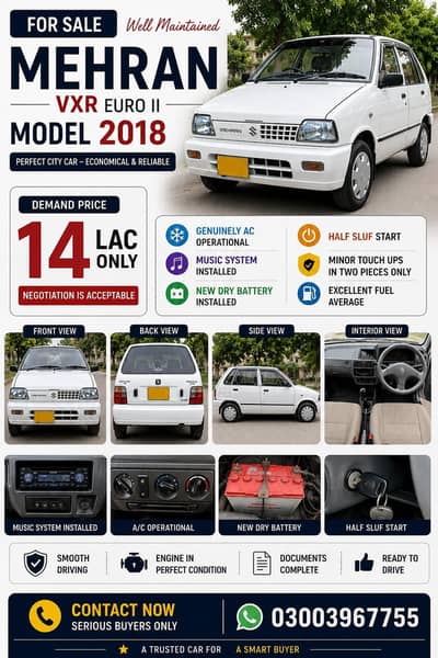 Suzuki Mehran VXR 2018