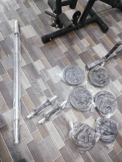 Gym equipments pilates, rod, bench, mat