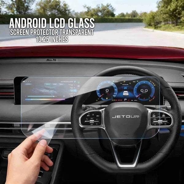 Jetour Dashing Transparent Car LCD Screen And Speedometer Glass Protector In Premium Quality