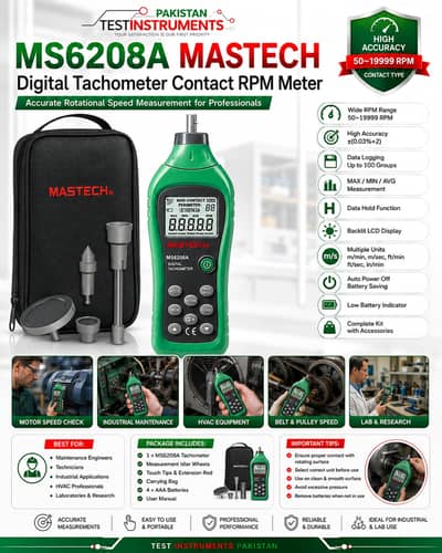 MS6208A MASTECH Digital Tachometer RPM Wheel Type