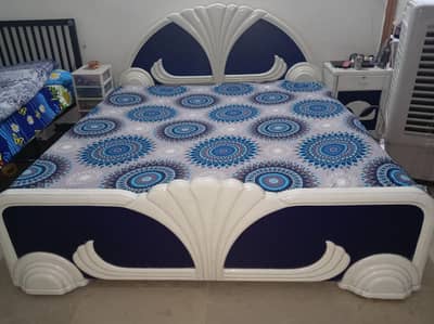 King size bed with bed side table