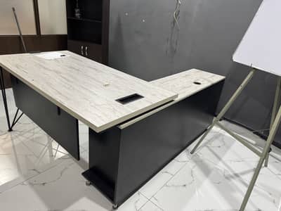 CEO OFFICE TABLE WITH CABINET (LIGHTLY USED)