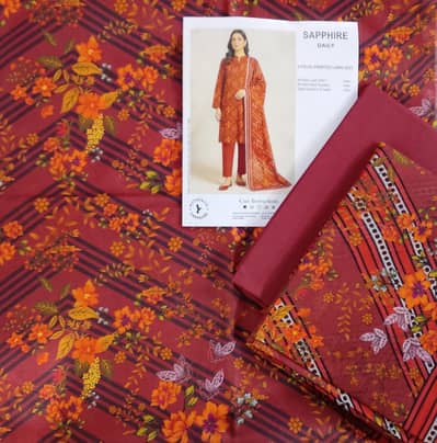 Ladies Unstitched 3-Piece Beautiful Lawn Suits for Sale