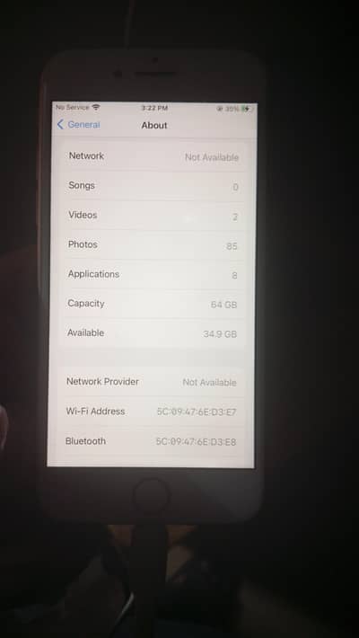 iPhone 8 64GB back little crack finger working