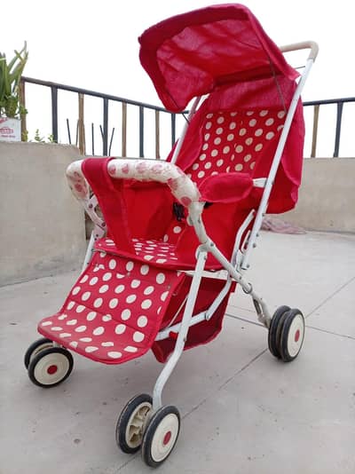 Red stroller polka Dots