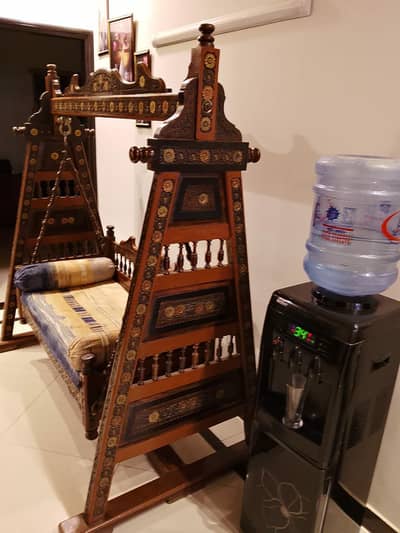 Traditional Hand-Carved Wooden Jhoola (Swing)