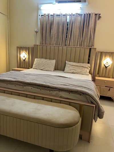Double bed with side table and dressing new purchased 3 months before