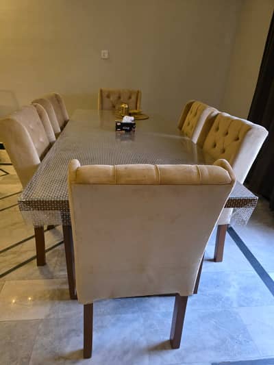 Dinning Table with 8 sofa style chairs