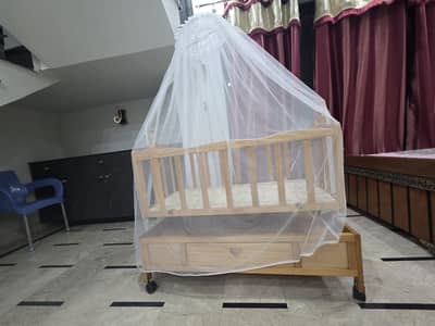 wooden baby cot