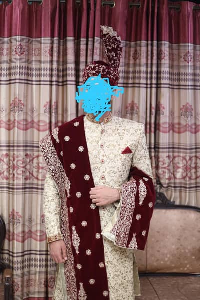 groom shirwani with kula and khussay