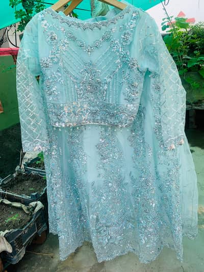 Sky blue luxury lehanga choli for women only few hour used