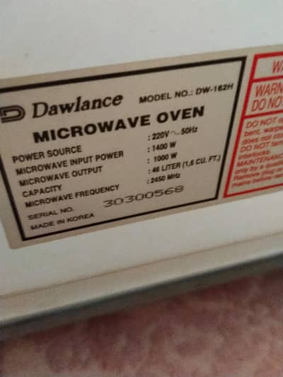 Dawlance microwave oven used