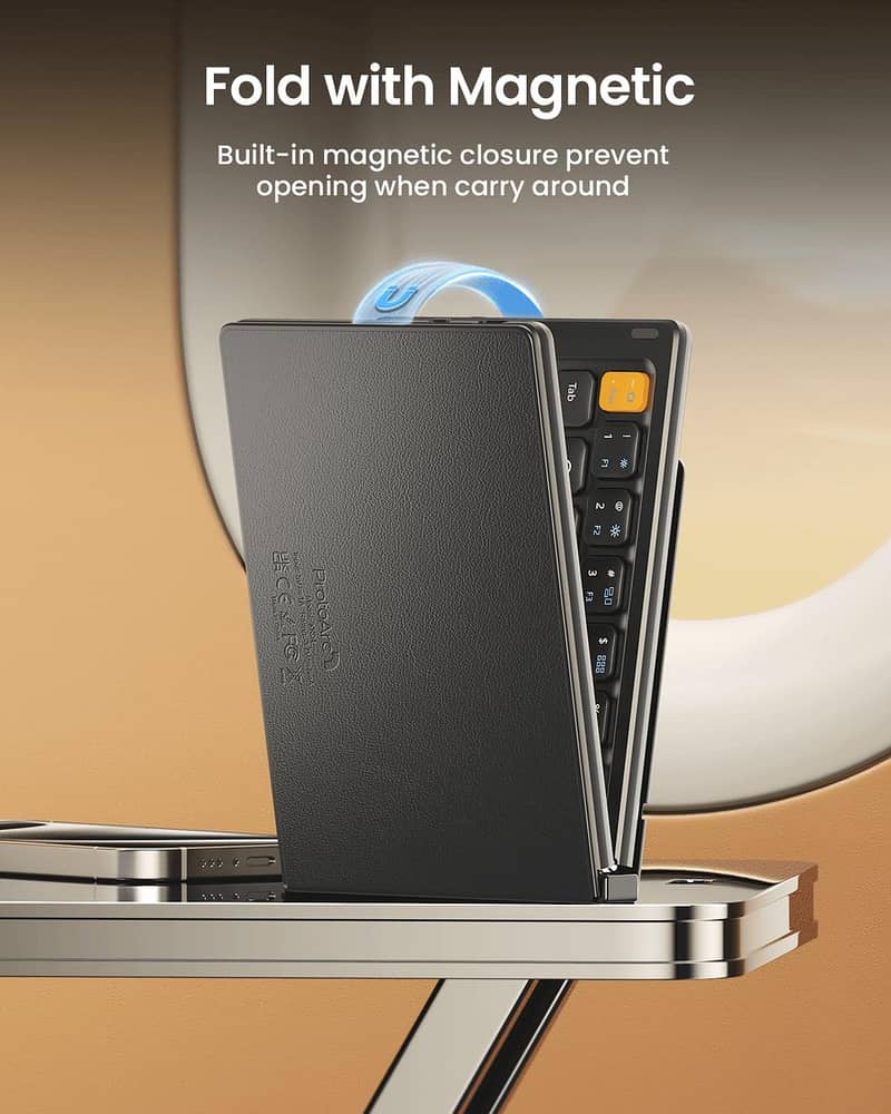 Foldable Compact Bluetooth Keyboard Rechargeable 2