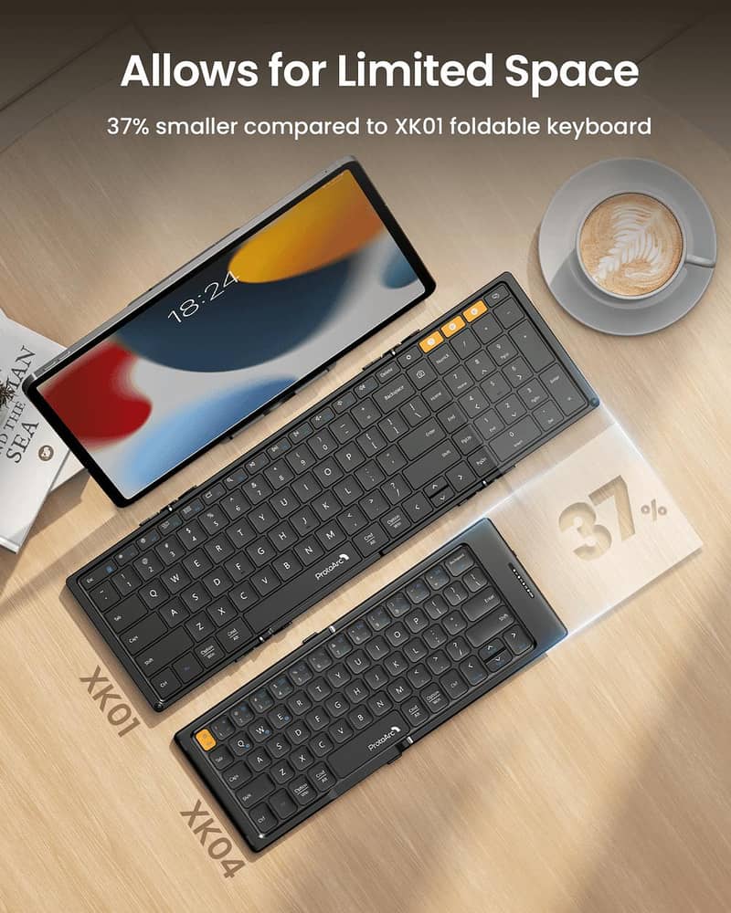 Foldable Compact Bluetooth Keyboard Rechargeable 5