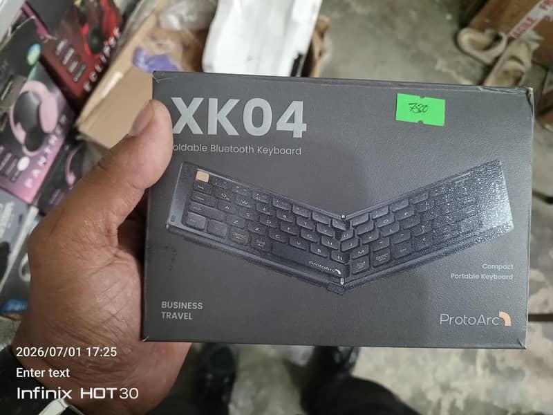 Foldable Compact Bluetooth Keyboard Rechargeable 9