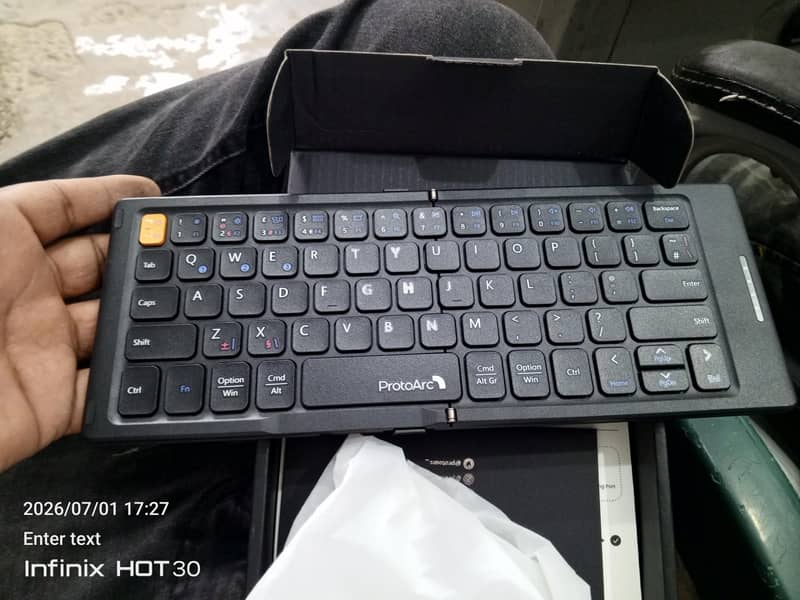 Foldable Compact Bluetooth Keyboard Rechargeable 12