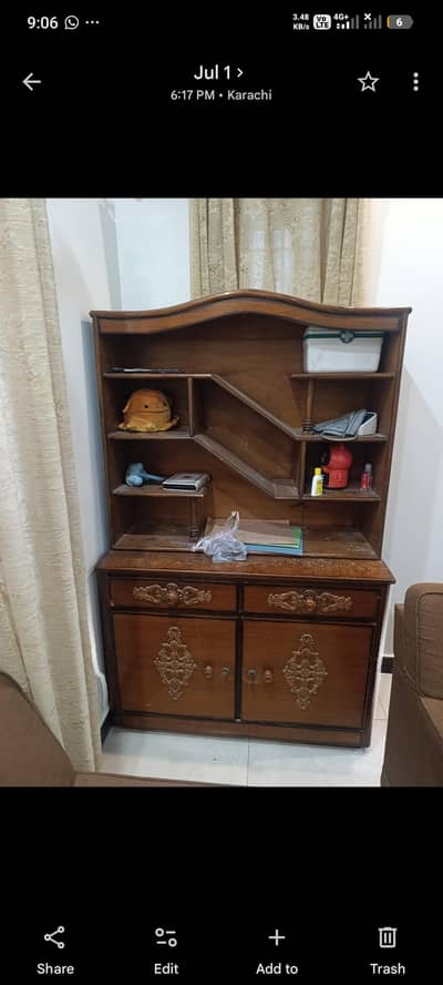 bookshelf and storage cabinets with drawers