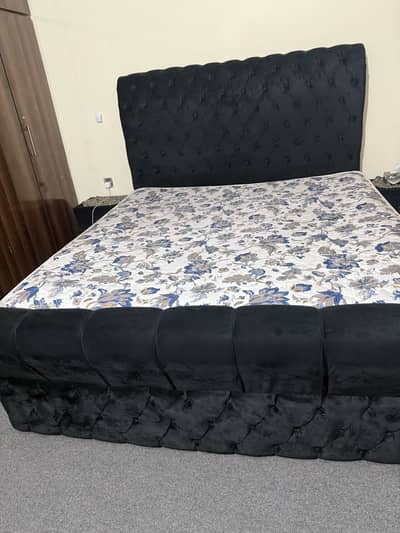 Bed with side table for sale