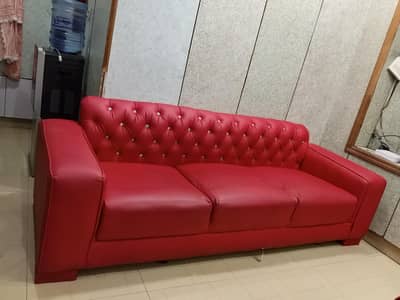3: Red Sofa Set (3-Seater + Single Seater) in Brand New Condition