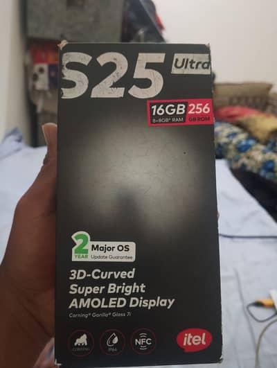Itel S25 Ultra adge 8+8 ram 256 rom with box not open repair guarantee