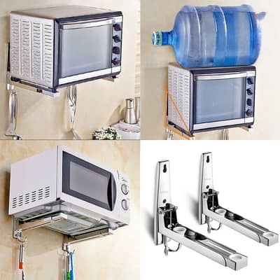Adjustable Stainless Steel Microwave Oven Wall Mount Rack Heavy Duty