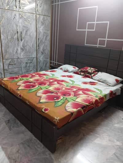 bed with side tables