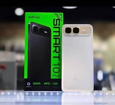 infinix smart 10 pro plus 8/128 complete box dual sim Pta Approved