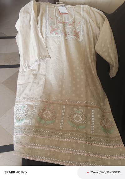 2 piece ready to wear shirt  with palazooo lawn fabric print with embi