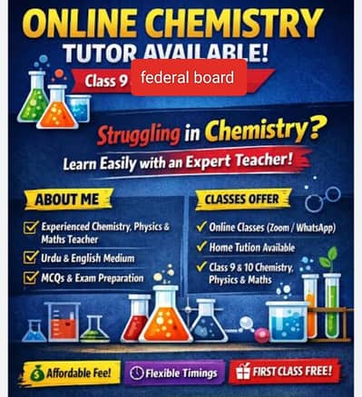 Chemistry class 9 Federal board online tutor