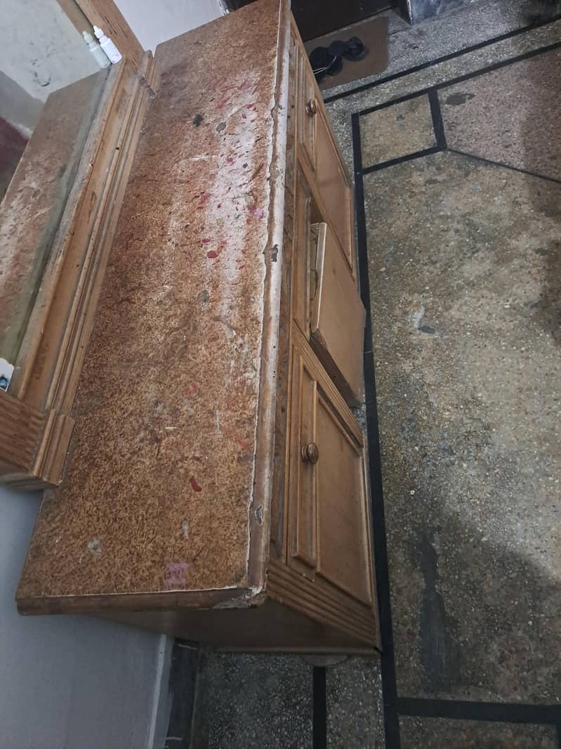 SOLID WOOD DRESSING TABLE WITH SIDE TABLES 1