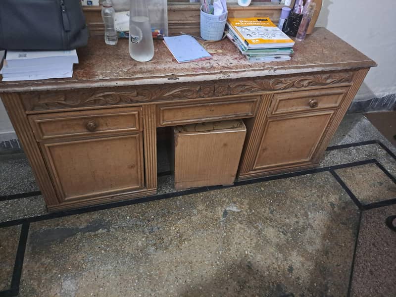 SOLID WOOD DRESSING TABLE WITH SIDE TABLES 5
