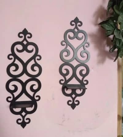 Modern black wall shelves set 2 decorative wall art 14
