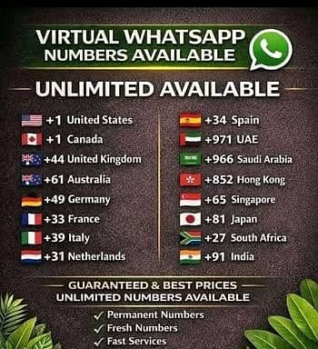 Virtual WhatsApp Numbers Available