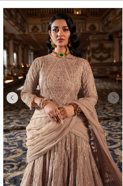 Naqshi Original Luxury Lehenga - Skin Gold - Brand New