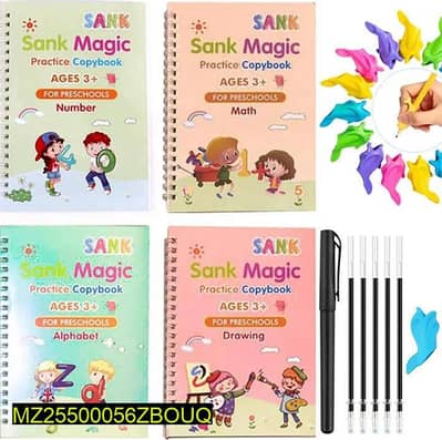 Sank Magic Practice Copybook Set For Kids (4 Books +Pen )