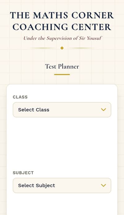 Automatic Test Generator (XI, XII Karachi Board)