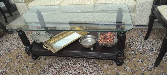 Centre Table glass top  and 2 Side Tables glass top