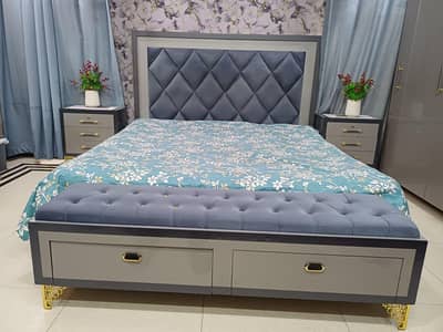 newly made bed set with cover