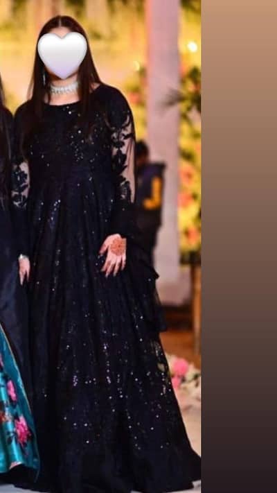blackk net flare frock