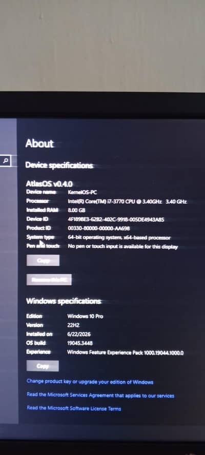 I7 3770 8gb ram with 250 gb hardisk