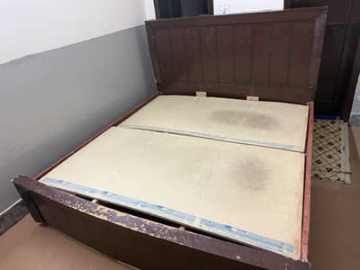 King size Wooden Double Bed without Mattress