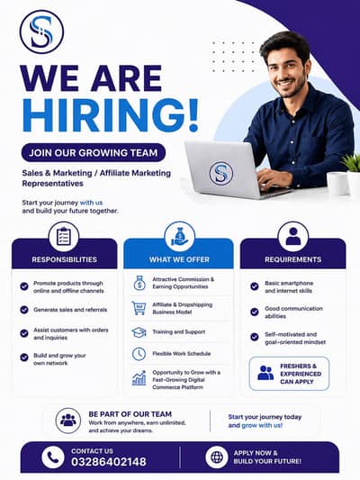 Staff Required for Sales & Marketing | Safdar Solutions