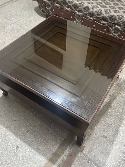 Wooden (Top Glass) table for sofa set