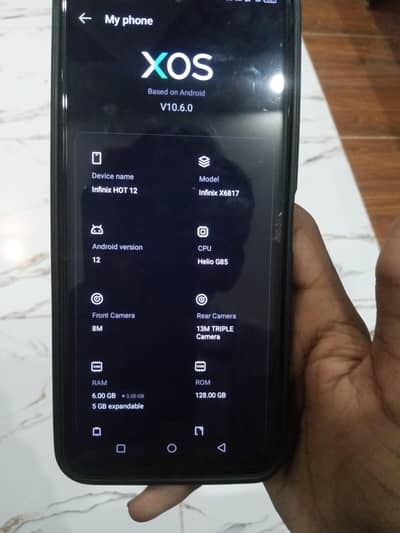 Infinix hot 12 6 gb ram 128 gb mamure