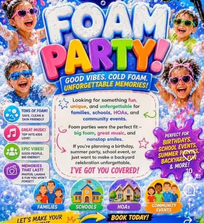swimming pool slide and foam Cannon machine available